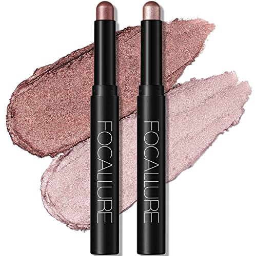 2PC Creme Lidschatten Stick,Heller Lidschattenstift Crayon Set,Matt und Schimmernder Augen Make up Set,Langanhaltendes Wasserfester Lidschatten Makeup Pen Werkzeug (14 15)
