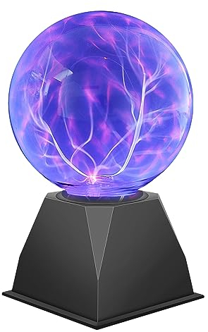 Toolight Plasmakugel 5 Zoll, Berührungsempfindliche und Schallempfindliche Magische Plasmakugel, Blinkende Pädagogisches Spielzeug Physik Blitzlicht Plasmalampe SphäreLichteffekte