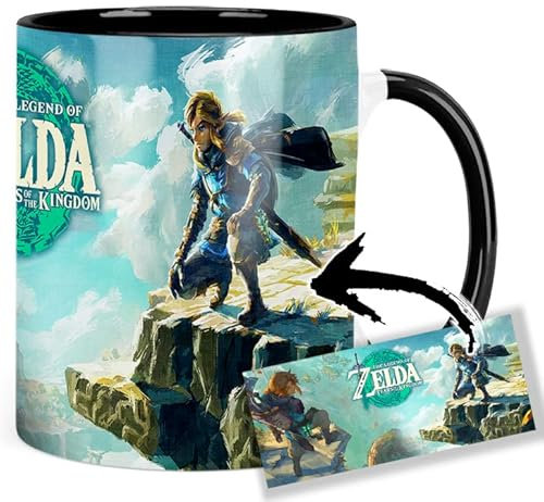 MasTazas The Legend 000 Of Zelda Tears Of The Kingdom A Tasse Ceramique Intérieure et Poignée Noire Mug