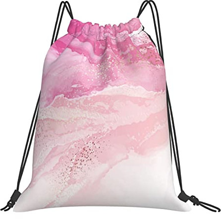 Zaino con coulisse Zaino Rosa Pastello Astratto Marmo Zaino Confortevole Borsa Da Palestra Premium Coulisse Borsa Sportiva Per Le Donne N, #859