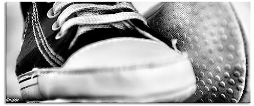 Pixxprint Glasbild Panorama, Wandbild aus Echtglas, Trendige Schuhe, 100x40 cm, inkl. Aufhängung und Abstandshalter