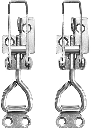 TONAUP Spannverschluss Edelstahl Set, 2 Stück M6 Klein Kniehebelspanner Kistenverschluss, Verstellbar Hebelverschluss Sicherheitsverschluss Kappenschloss für Schrank Tür Kisten