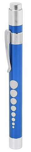 YUYTE Stiftleuchte mit Pupillenlehre, LED Stiftleuchte, Gelbe Beleuchtung, Konkaver Kopf, Aluminiumlegierung, Medizinische Stiftleuchte mit Pupillenlehre, für Ohr, Nase, Rachen (Blau)