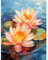 YUCCAORCHID Malen Nach Zahlen Erwachsene Landschafts Faltenfreie Leinwand mit Pinseln Acrylpigment DIY Ölgemälde Leinwand Set 40 × 50 cm（Rahmenlos）-Rosa Seerosen