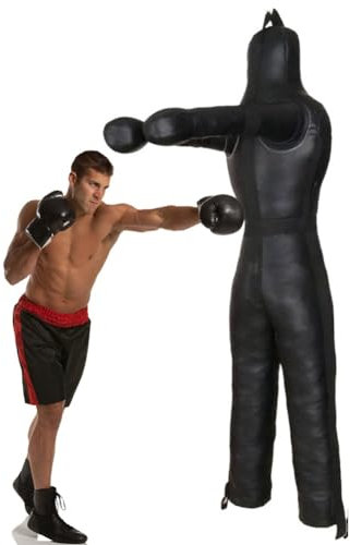 Suspendu Mannequin de Lutte, Judo Grappling Sac de Frappe, entraînement de Frappe, MMA Position Debout Dummy Lutte Arts Martiaux Boxe Karaté Entraînement, Non rempli (Color : B Black, Size : 185cm)