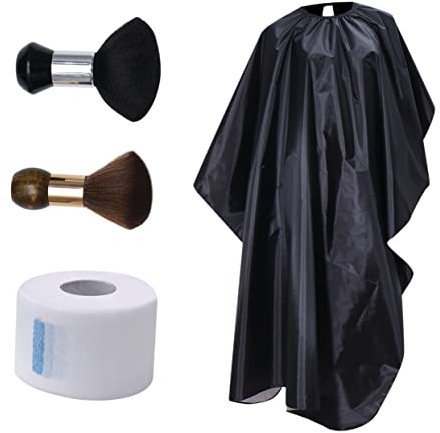 POPETPOP Set 4 Hairdressing Tools Set Hair Cutting Brush Duster Salon Hair Neck Band Haircut Cape Hair Cutting Cloak Neck Duster Aprons Neck Strips Major Bib