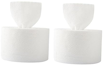 Beaupretty 2 Rouleaux Debarbouillette Serviette En Coton Jetable Serviette De Nettoyage Lingettes Humides Sèches Lingettes Nettoyantes De Visage Propre Blanche