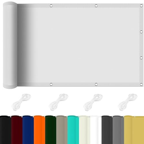 Telo di Ricambio per Ombrellone 4 x 9.5 m 98% Protezione UV Telo Ombra con Fune per Giardino, Balcone, Piscina, Bianco