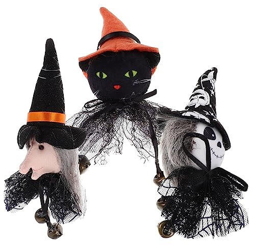Milisten 3stücke Halloween Dekoration Hängende Hexenpuppen Gruselige Geister Und Katzen Für Home Büro Und Party Deko Lustige Halloween Schmuckstücke Langlebig Und Wiederverwendbar