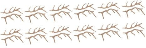 Cabilock 24 Paare Schneemann-Hand-AST Bastelgeweihe Rentiergeweih Weihnachten Weihnachtsschmuck Elch Geweih Äste zweige Weihnachts basteln Geweih Zubehör Schneemann-Hand-Zweig Plastik Khaki