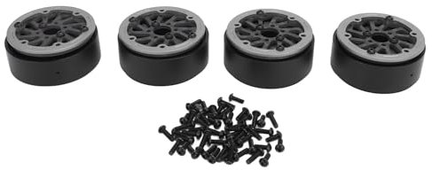 Hapivida 4 Stück 1,9 RC Wheels Felgennabe, 59 mm Durchmesser Carbon Fiber RC Beadlock Wheels Felgen Ersatzteile für SCX10 RR10 1/10 RC Auto (Grau)