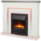 Endeavour Fires Bempton 42 Electric Fireplace Surround with Coal Effect & Realistic Flame Heater, 7-Day Programmable Remote Control, Multiple Colour Options (Grey Top/White Hearth/Black Fire)