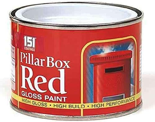 GSV Essentials 151 Coatings Pillar Box Red Gloss Paint, Eye-Catching Red Finish Multi-Surface Tin Paint, Non-Cracking, Fast Drying,Ideal for Gates, Railings, Doors, Trims,180ml