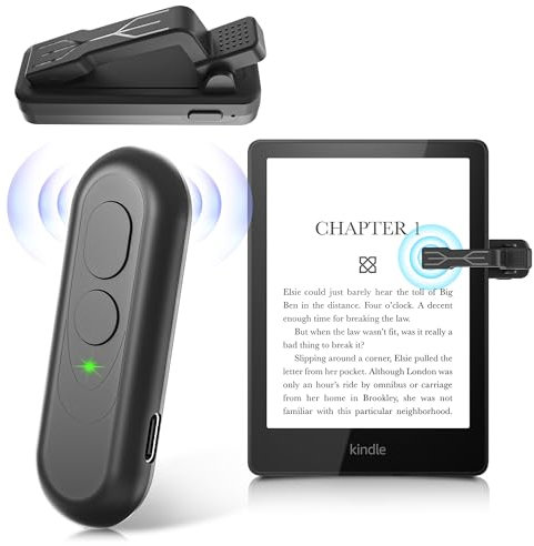 RF Télécommande Tourne Pages pour Kindle Paperwhite Oasis Kobo eReaders, Tourne Page Liseuse de iPad Phone Tablets Reading Novels, Liseuse de Photos et Vidéos(Noir)