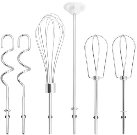 Hand Mixer Beater, Whisk, Dough Hook and Blending Rod for Ninja Foodi Power Mixer System CI100 Series, Hand Mixer Attachment Replacement Accessories CI100, CI101, CC105A, CI105BRN & CI101H, 6 Pcs
