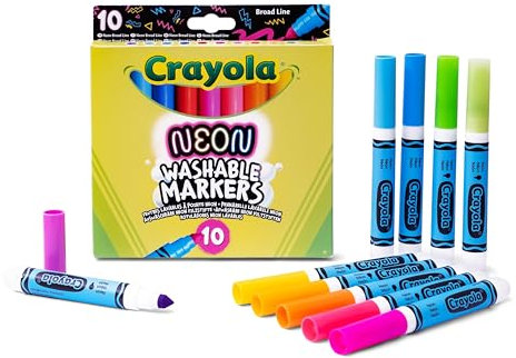 Crayola - Filzstifte NEON, Set 10 leuchtende Farben, für Kinder ab 3 Jahren, für Kunst und Kreativität, 58-8746