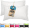 Kissenbezug Doppelpack 50x60 cm Weiß mit verdecktem Reißverschluss - 2er Pack Kissenhülle Set Baumwolle Uni, Waschbar, Atmungsaktiv Mischgewebe