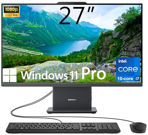 Lenovo ThinkCentre All-in-One Desktop Computer, Display FHD IPS da 24 pollici, Processore Intel Core i7-13620H a 10 core, DDR5 da 32 GB, SSD da 1 TB, Wi-Fi 6, USB-C, ingresso e uscita HDMI, KB e mouse