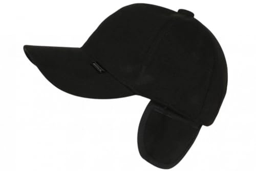 Nyls Création Casquette Cache Oreille Noire en Polaire Chaude et Confort Wylfor - Taille Unique - Noir