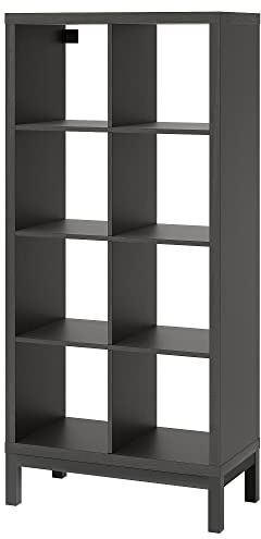 KALLAX Regal mit Untergestell, schwarz-braun/schwarz, 77x164 cm