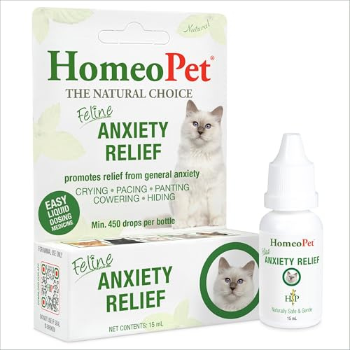 HomeoPet Feline Anxiety Relief, Supplement for Cats, 15 Milliliters