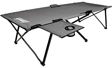 Coleman Camping Cot with Side Table | Pack Away Folding Cot with Table and Cup Holder