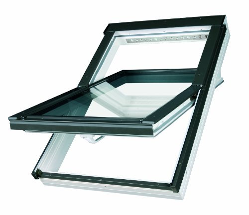 Dachfenster Fakro Schwingfenster 55x98cm Kunststoff mit Dauerlüftung V35 Standardverglasung U3 mit Ziegeleindeckrahmen