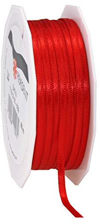 Präsent C.E. Pattberg Satin rot, 50 m Satinband zum Einpacken von Geschenken, 3 mm Breite, Geschenkband zum Dekorieren & Basteln, Dekoband, Anlass