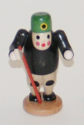Rudolphs Schatzkiste Miniatur Bergmann stehend bunt Höhe= 6cm NEU Seiffen Erzgebirge Dekoration Holzfiguren Weihnachten Fensterschmuck Spielzeug Deko Weihnachtsfigur