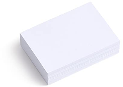 Miquelrius - Flashcards, Cartes d’étude, 100 fiches Bristol blanches pour notes, Format 95 x 65 mm, Papier carton offset 200 g/m², Fournitures de bureau et scolaires pour la rentrée