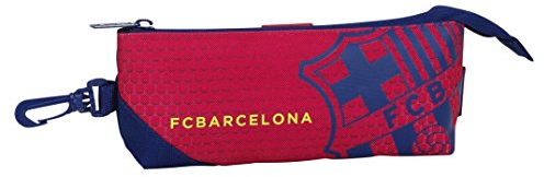 F.C. Barcelona Estuche portatodo Triangular, Unisex, Azul/Granito