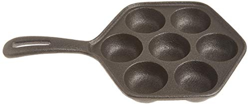 Norpro Cast Iron Stuffed Pancake Pan, Munk/Aebleskiver, 2 / 5cm Diameter, Black