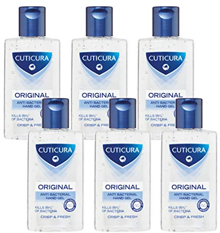 CUTICURA Original Anti Bacterial Hand Gel 100ml, Multipack of 6. Quick Drying. Kills 99.9% Bacteria. Anti Viral Action. Personal & Commercial Use. Prevent Spread of Germs