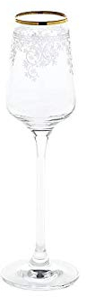 CRISTALICA Likörglas Charisma Flora Schnapsglas Aperatif 100ml klar Panto Goldrand