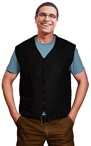 HPXfresh - Kühlweste Black | Kühlende Weste | Weste für Erwaschene - Unisex- mit Nierenschutz | S