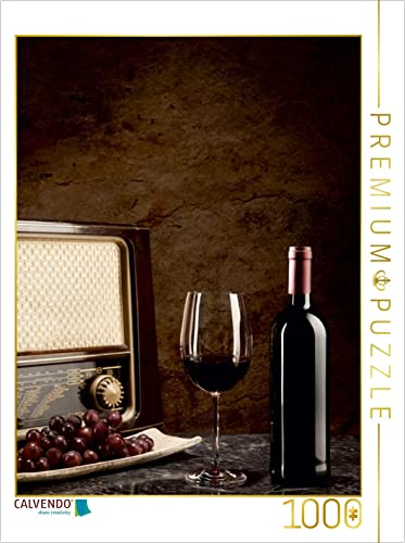 CALVENDO Puzzle Rotwein in Flasche und Glas mit Weintrauben 1000 Teile Lege-Größe 48 x 64 cm Foto-Puzzle Bild von Wolfgang Steiner Steiner, Wolfgang