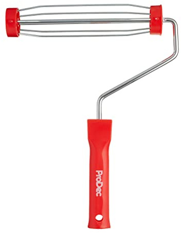 ProDec 9 inch x 1.75 Plastic Handle Trade Professional Paint Roller Frame | with Anti-Slip 5 Wire Cage and Push Fit Handle for Extension Pole, 9 x 1.75 cage