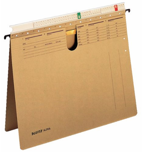 Leitz Hängehefter ALPHA®, kfm. Heftung, Organisationsleiste, Natronkarton, naturbraun