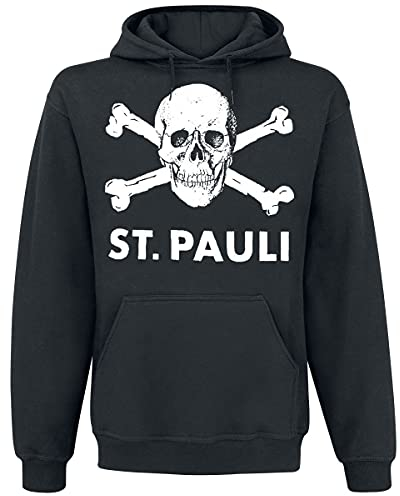 FC St. Pauli Totenkopf I Männer Kapuzenpullover schwarz XL 100% Baumwolle Fan-Merch, Fußball