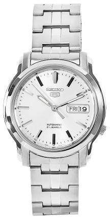 Seiko Unisex Erwachsene Analog Automatik Uhr mit Edelstahl Armband SNKK65K1