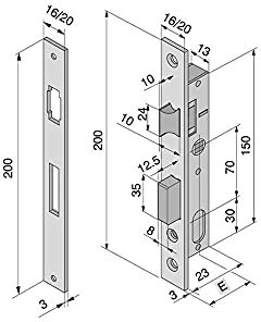 Welka 111.15009 Serratura per Profilati, 50x23, 8-14 mm