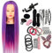Neverland Practice Hairdressing Training Heads Echthaar Friseurkopf Practice Training Head Synthetic Hair 64 cm Verträ Umtes Purple Hair Styling Braid Set