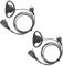COODIO 2 x Cuffia 2-Pin a Forma di D Microfono con Auricolare Headset la Sicurezza e Bodyguard per Midland Ricetrasmittente PMR