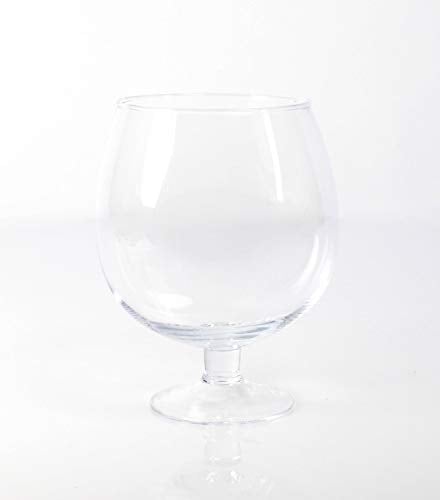 innaGLAS Vase Boule sur Pied - Grand Verre à Brandy Liam, Transparent, 20cm, Ø 15cm - Verre XXL - Verre géant
