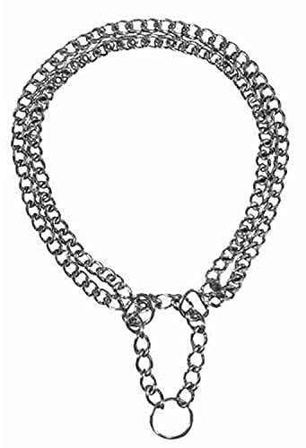 TRIXIE Zug-Stopp-Kettenhalsband Größe L: Halsumfang 50 cm/2,5 mm in silber - stabiles Kettenhalsband 2-reihig für große Hunde, verchromt, leicht zu reinigen, 2244