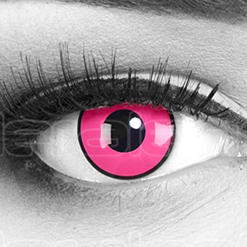 Funnylens 1 Paar farbige Cosplay Manga Crazy Fun Jahres Kontaktlinsen Rose Shock mit gratis Linsenbehälter. Perfekt zu Fasching, Karneval und Kostüm.