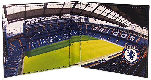 Chelsea FC Officiel - Portefeuille thème Football - Blason embossé - Noir - Multicolore