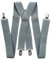 axy Hosenträger für Herren breit 3,5 cm in X-Form mit 4 Hosenträger Clips extra stark längenverstellbar 35mm (Grau)