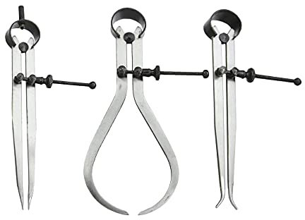 Dapetz ® 3 Piece 6 150mm Spring Calliper Set - Alloy Steel Heat Treated Points Inside Outside & Divide - Industrial Engineer Measuring Tools