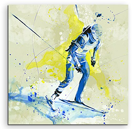 Paul Sinus Art Biathlon V 60x60cm SPORTBILDER Splash Art Wandbild Aquarell Art